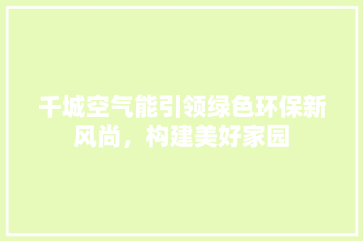 千城空气能引领绿色环保新风尚，构建美好家园 厨房维修