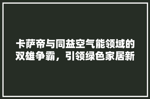 卡萨帝与同益空气能领域的双雄争霸，引领绿色家居新潮流
