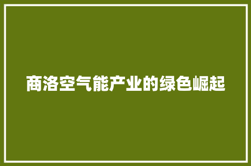 商洛空气能产业的绿色崛起