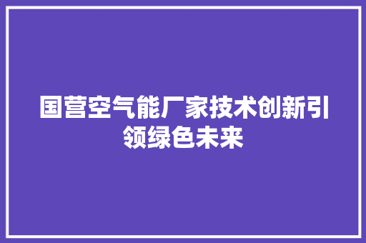 国营空气能厂家技术创新引领绿色未来