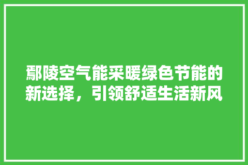 鄢陵空气能采暖绿色节能的新选择，引领舒适生活新风尚
