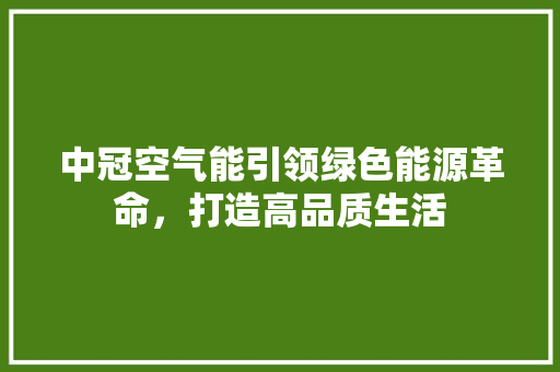 中冠空气能引领绿色能源革命，打造高品质生活 墙体维修