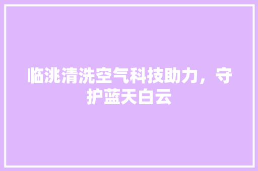 临洮清洗空气科技助力，守护蓝天白云 综合便民