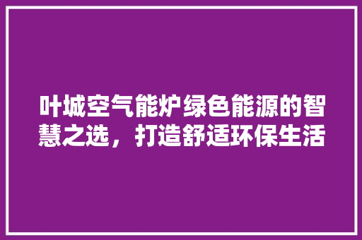 叶城空气能炉绿色能源的智慧之选，打造舒适环保生活