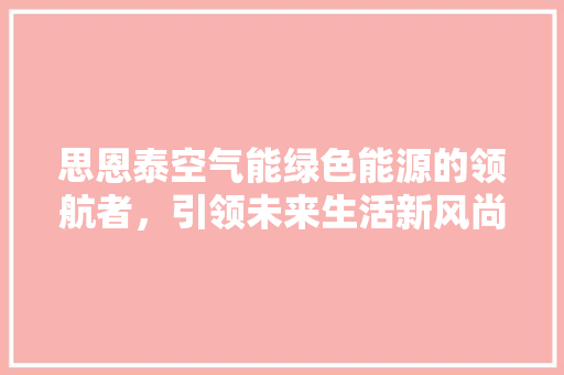 思恩泰空气能绿色能源的领航者，引领未来生活新风尚