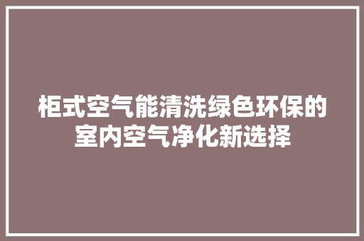 柜式空气能清洗绿色环保的室内空气净化新选择 厨房维修
