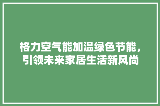 格力空气能加温绿色节能，引领未来家居生活新风尚 墙体维修