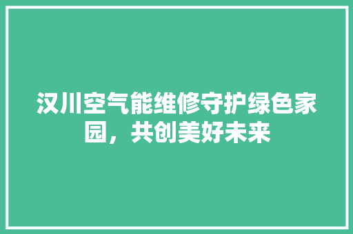 汉川空气能维修守护绿色家园，共创美好未来