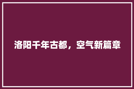 洛阳千年古都，空气新篇章 汽车维修