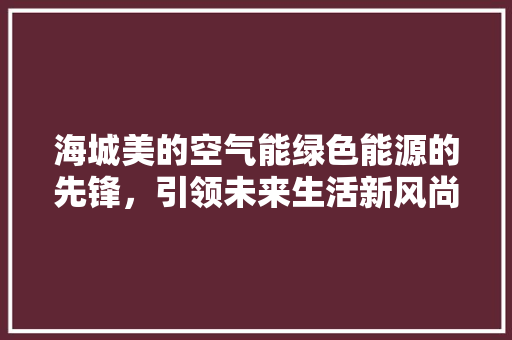 海城美的空气能绿色能源的先锋，引领未来生活新风尚 墙体维修