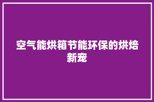 空气能烘箱节能环保的烘焙新宠
