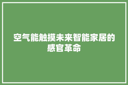 空气能触摸未来智能家居的感官革命