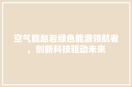 空气能赵岩绿色能源领航者，创新科技驱动未来