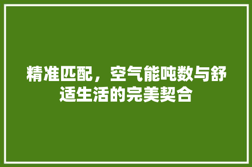 精准匹配，空气能吨数与舒适生活的完美契合