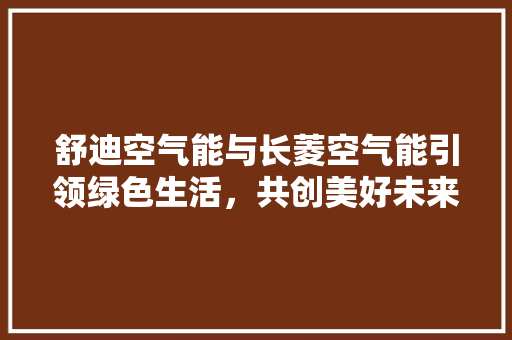 舒迪空气能与长菱空气能引领绿色生活，共创美好未来 厨房维修