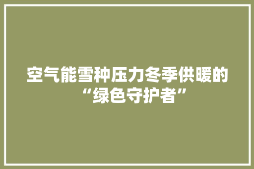 空气能雪种压力冬季供暖的“绿色守护者”