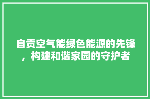 自贡空气能绿色能源的先锋，构建和谐家园的守护者