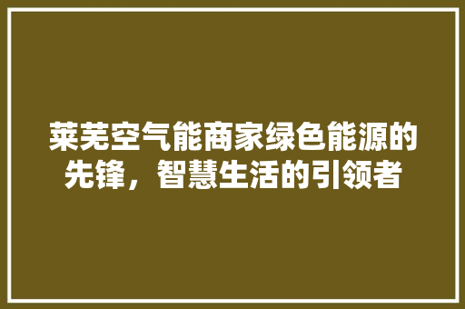 莱芜空气能商家绿色能源的先锋，智慧生活的引领者 综合便民