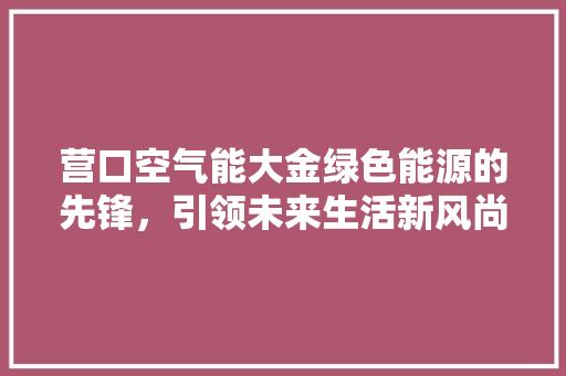 营口空气能大金绿色能源的先锋，引领未来生活新风尚 综合便民