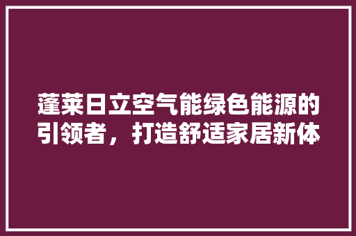 蓬莱日立空气能绿色能源的引领者，打造舒适家居新体验