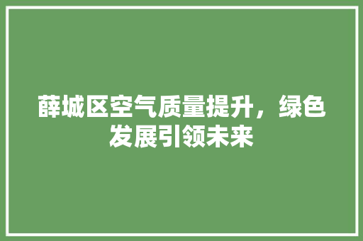 薛城区空气质量提升，绿色发展引领未来 综合便民
