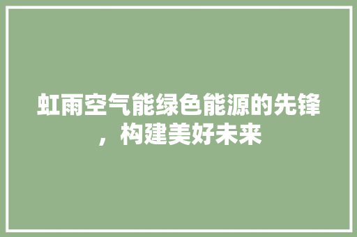 虹雨空气能绿色能源的先锋，构建美好未来