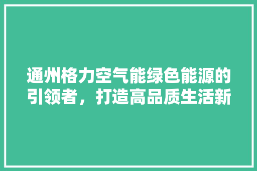通州格力空气能绿色能源的引领者，打造高品质生活新篇章 厨房维修