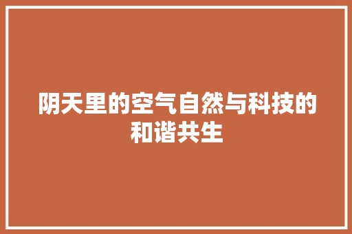 阴天里的空气自然与科技的和谐共生