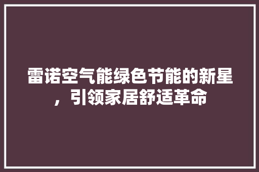 雷诺空气能绿色节能的新星，引领家居舒适革命 家电维修