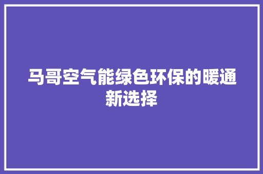 马哥空气能绿色环保的暖通新选择 汽车维修