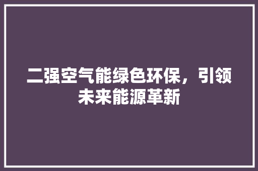 二强空气能绿色环保，引领未来能源革新 墙体维修