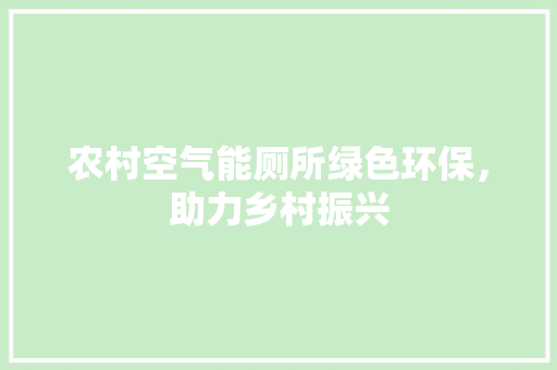 农村空气能厕所绿色环保，助力乡村振兴 厨房维修