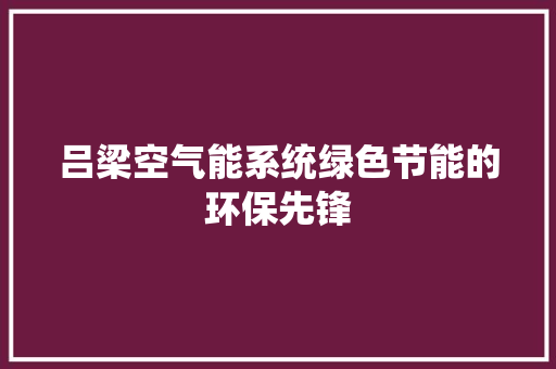 吕梁空气能系统绿色节能的环保先锋 家电维修