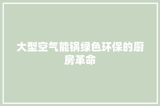大型空气能锅绿色环保的厨房革命