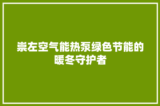 崇左空气能热泵绿色节能的暖冬守护者