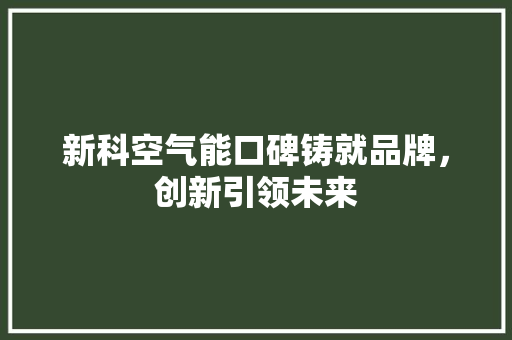 新科空气能口碑铸就品牌，创新引领未来