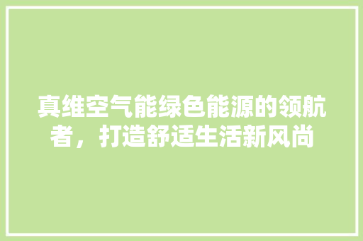 真维空气能绿色能源的领航者，打造舒适生活新风尚