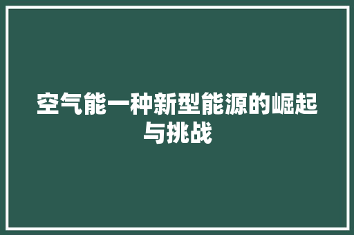 空气能一种新型能源的崛起与挑战 墙体维修