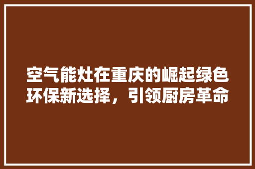 空气能灶在重庆的崛起绿色环保新选择，引领厨房革命 家电维修