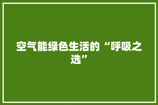 空气能绿色生活的“呼吸之选”