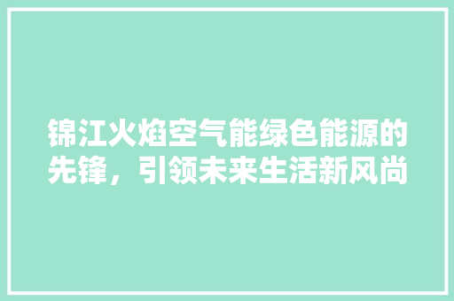锦江火焰空气能绿色能源的先锋，引领未来生活新风尚