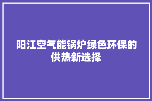阳江空气能锅炉绿色环保的供热新选择