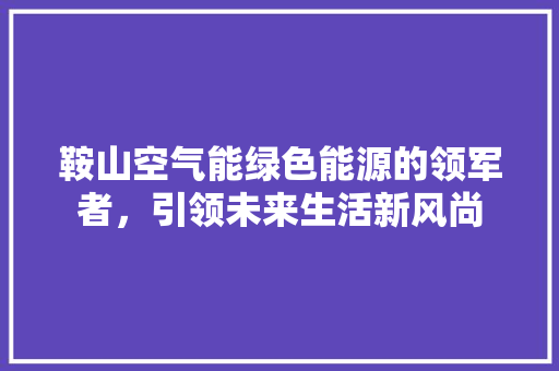 鞍山空气能绿色能源的领军者，引领未来生活新风尚
