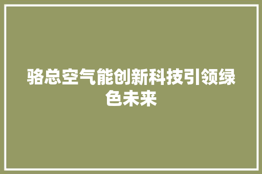 骆总空气能创新科技引领绿色未来