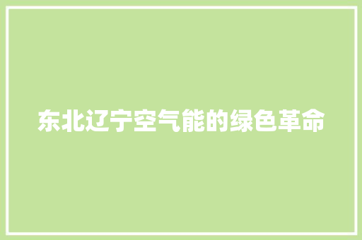 东北辽宁空气能的绿色革命