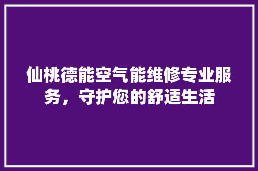 仙桃德能空气能维修专业服务，守护您的舒适生活 综合便民