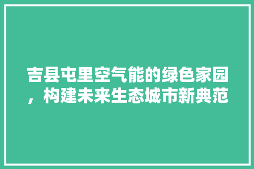 吉县屯里空气能的绿色家园，构建未来生态城市新典范 综合便民