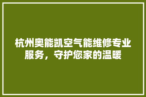 杭州奥能凯空气能维修专业服务，守护您家的温暖