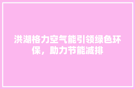 洪湖格力空气能引领绿色环保，助力节能减排 墙体维修
