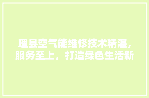 理县空气能维修技术精湛，服务至上，打造绿色生活新篇章 厨房维修